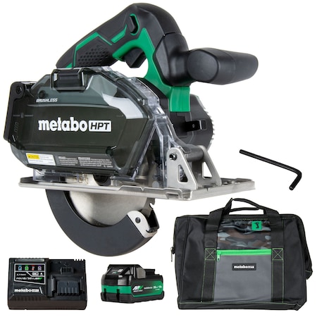 Metabo Hpt 18V MV Cordless 5-3/8in Metal Cutting Circular Saw Kit 2X 2.5 Ah and Charger CD1805DBM